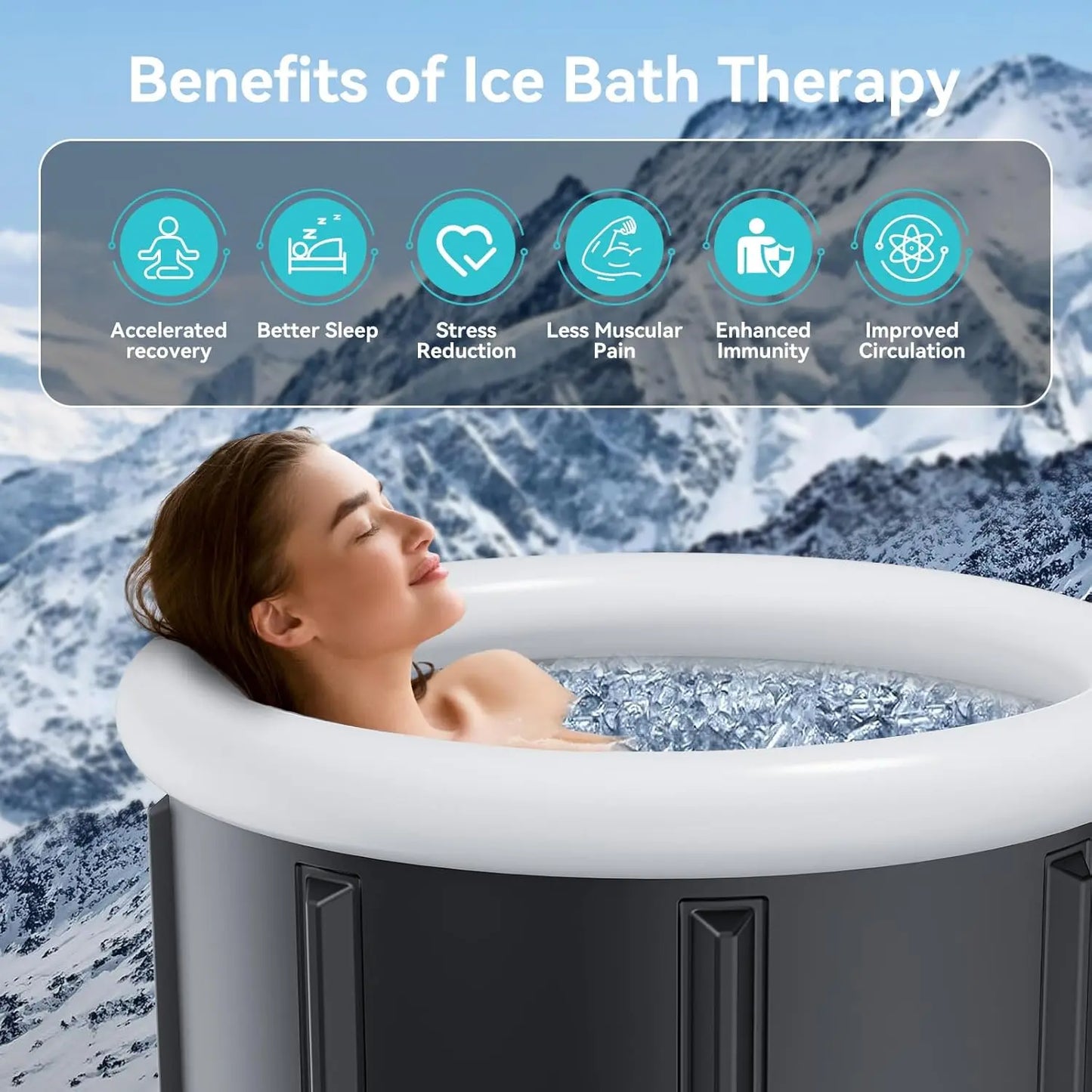 Ice Bath Tub for Athletes – Complete Starter Pack – 110 Gal Portable Ice Pod Barrel