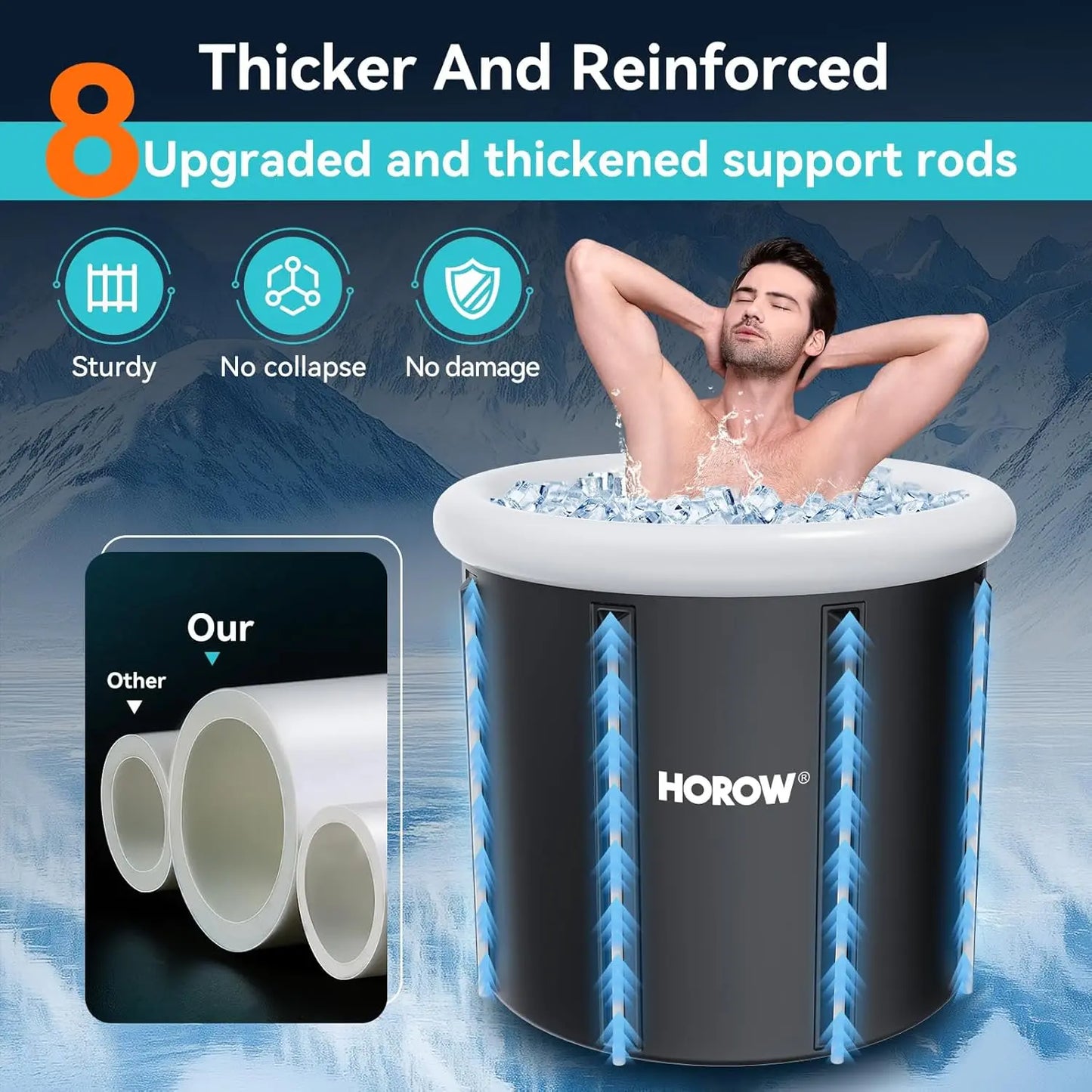 Ice Bath Tub for Athletes – Complete Starter Pack – 110 Gal Portable Ice Pod Barrel