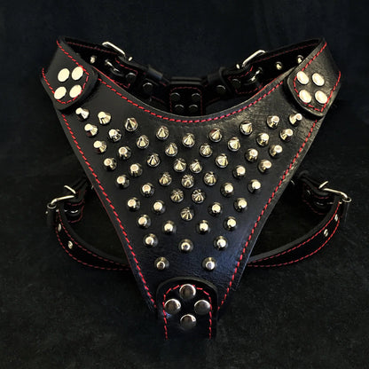 ''Frenchie'' studded leather harness Small to Medium Size WooF WooF MeoW MeoW