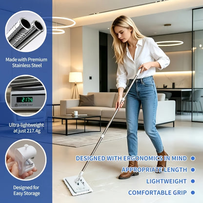 Japanese Style Flat Mop System with One-Click Cloth Changing