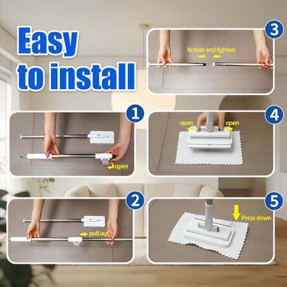 Japanese Style Flat Mop System with One-Click Cloth Changing