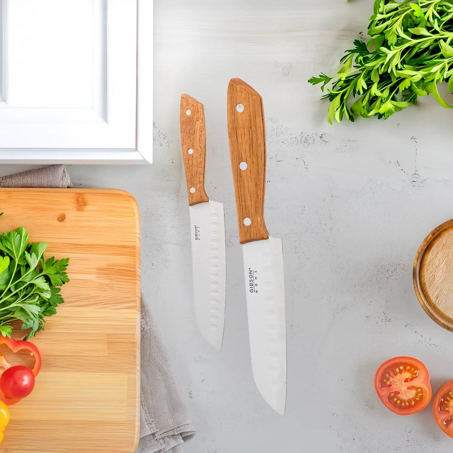 Gibson Home Santoku Knife Set (2 Pieces)