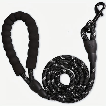 Dog Leash with Comfortable Padded Handle And Highly Reflective Threads