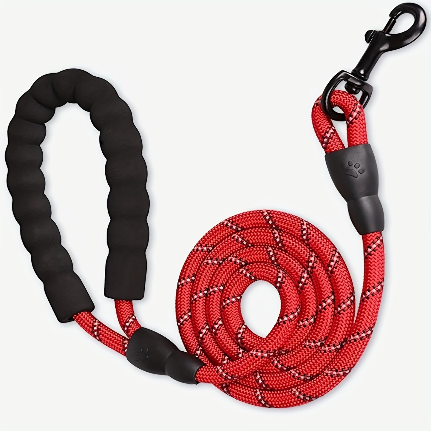 Dog Leash with Comfortable Padded Handle And Highly Reflective Threads