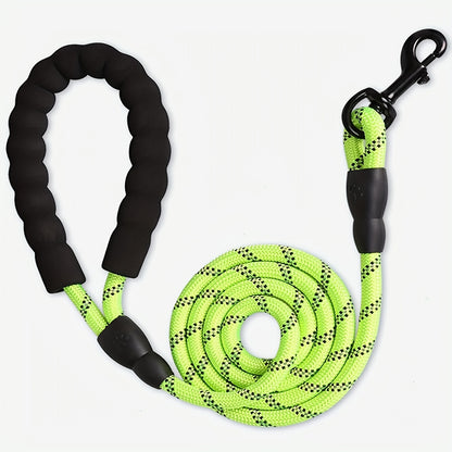 Dog Leash with Comfortable Padded Handle And Highly Reflective Threads