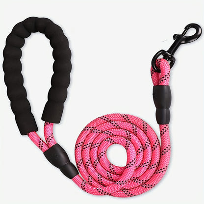 Dog Leash with Comfortable Padded Handle And Highly Reflective Threads