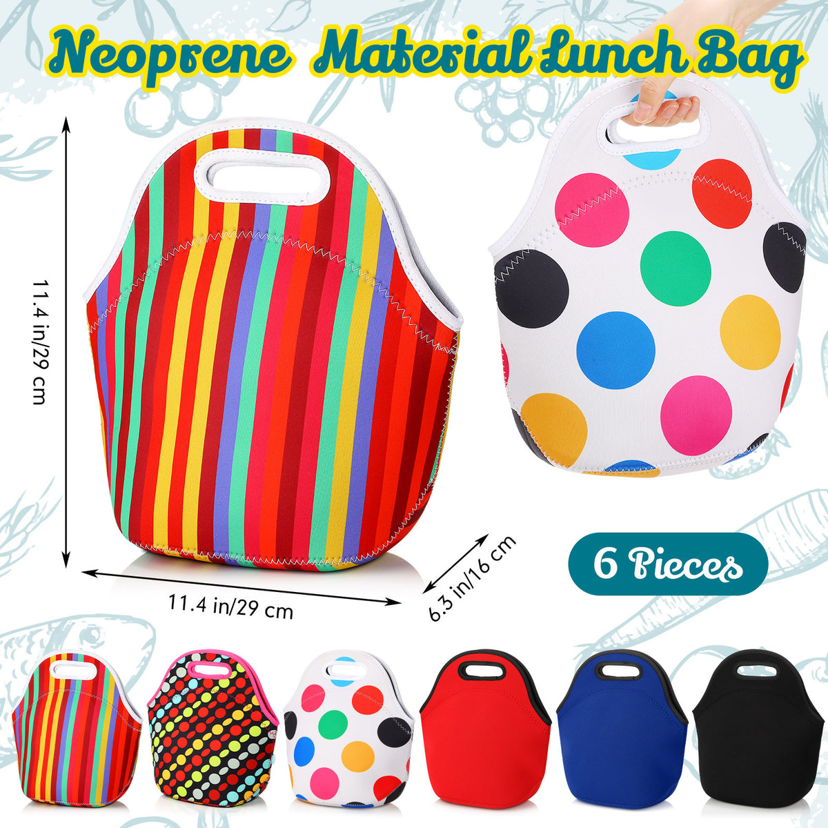 Neoprene Insulated Lunch Bag Reusable