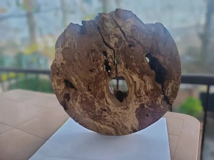 16" Round Olive Slab For Epoxy Project - Our3Designs