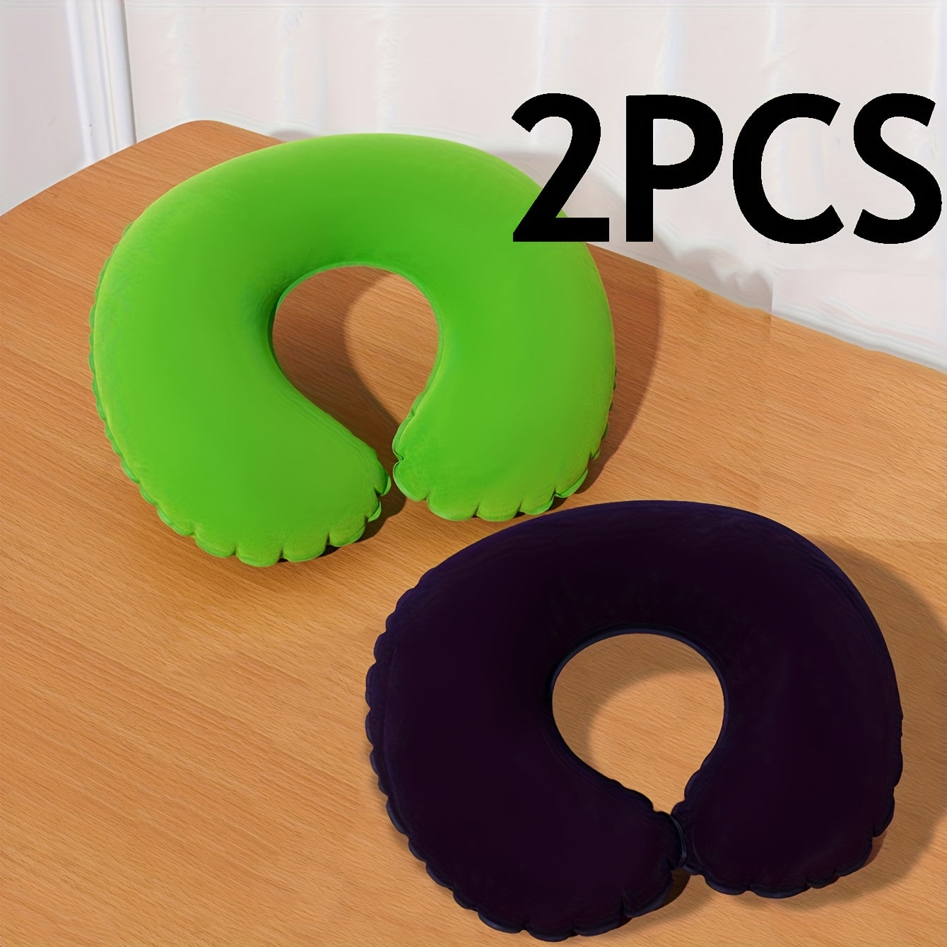 2 inflatable U-shaped travel neck pillows