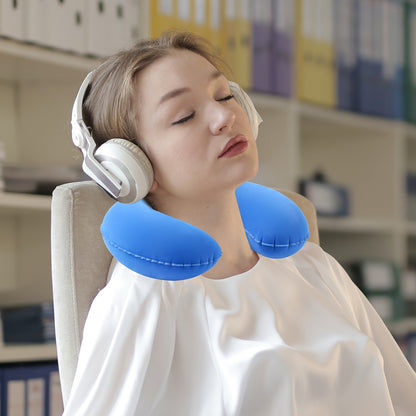 2 inflatable U-shaped travel neck pillows