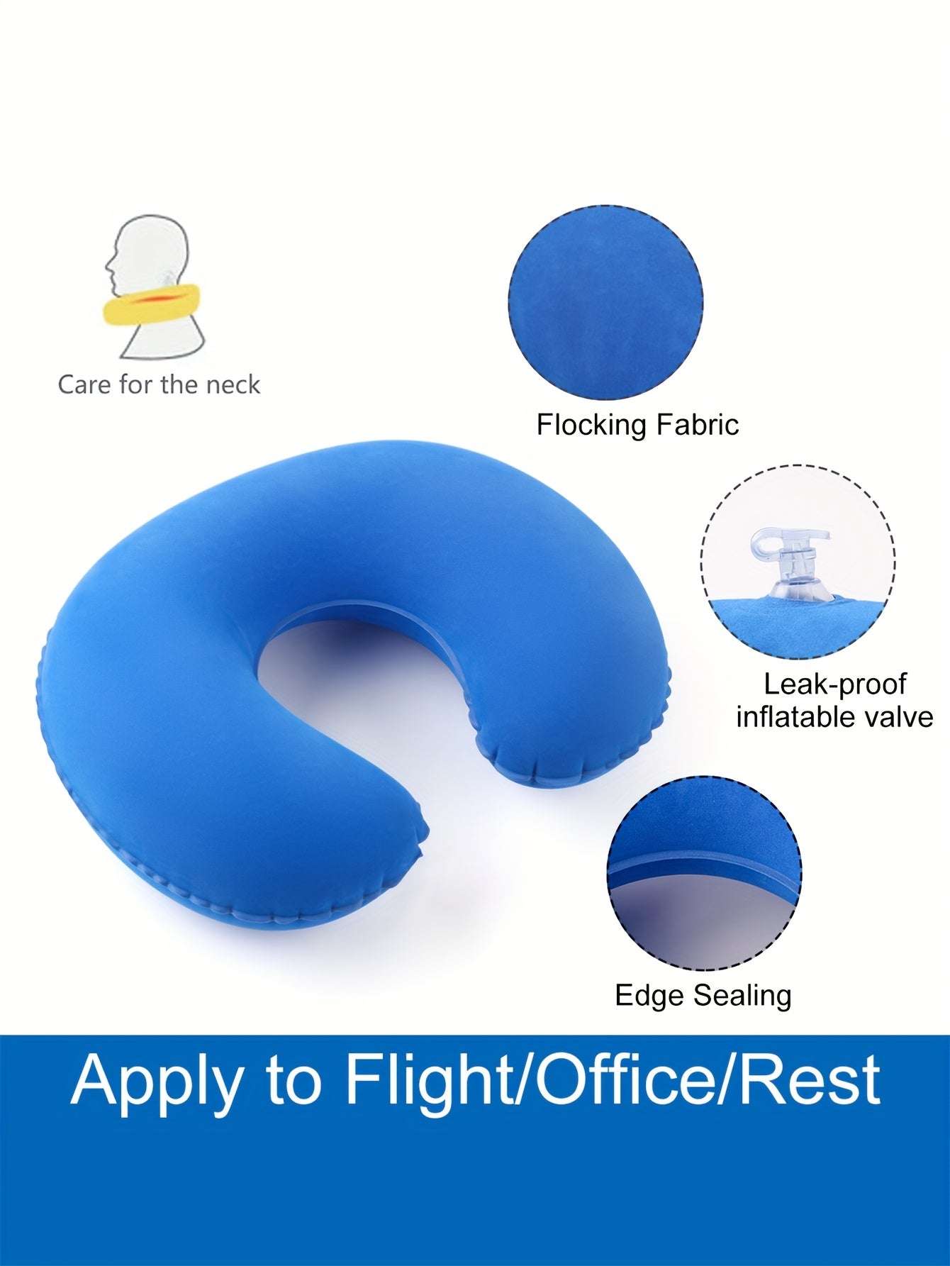 2 inflatable U-shaped travel neck pillows