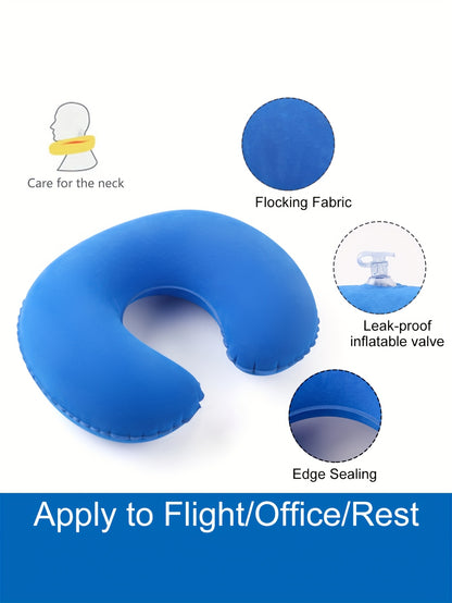 2 inflatable U-shaped travel neck pillows