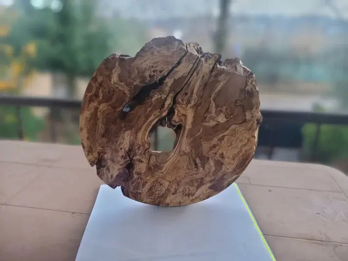 16" Round Olive Slab For Epoxy Project - Our3Designs