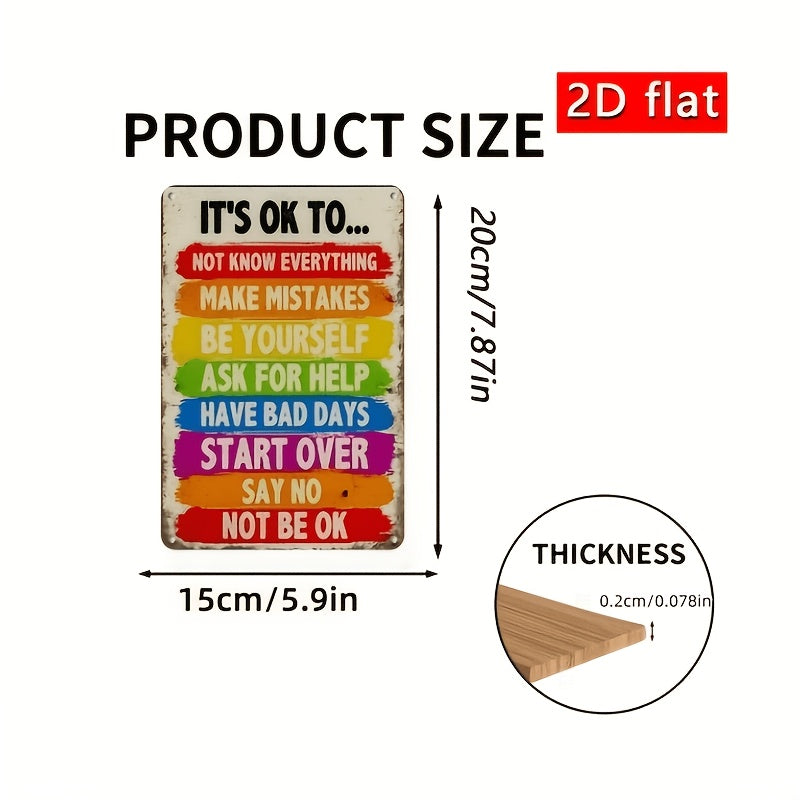 Inspirational Wooden Sign, 7.87X5.9 Inch