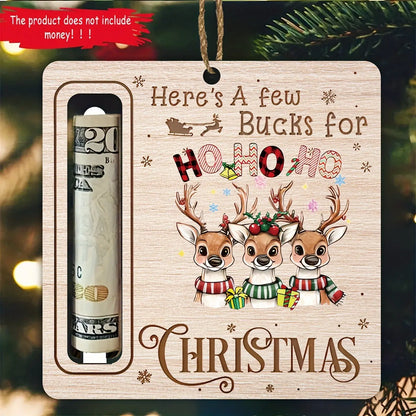 3 pcs - Wooden Deer and Money Hanging Ornament