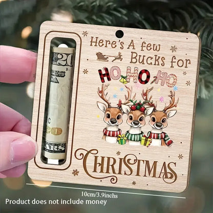 3 pcs - Wooden Deer and Money Hanging Ornament