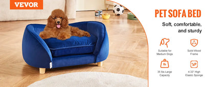 VEVOR Pet Sofa Dog Couch for Medium-Sized Dogs and Cats Soft Velvety Dog Sofa Bed for Living Room Bedroom Pet Store or Clinic Our3Designs