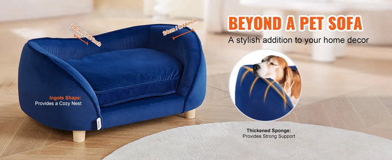 VEVOR Pet Sofa Dog Couch for Medium-Sized Dogs and Cats Soft Velvety Dog Sofa Bed for Living Room Bedroom Pet Store or Clinic Our3Designs