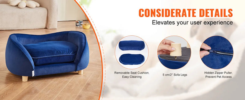 VEVOR Pet Sofa Dog Couch for Medium-Sized Dogs and Cats Soft Velvety Dog Sofa Bed for Living Room Bedroom Pet Store or Clinic Our3Designs