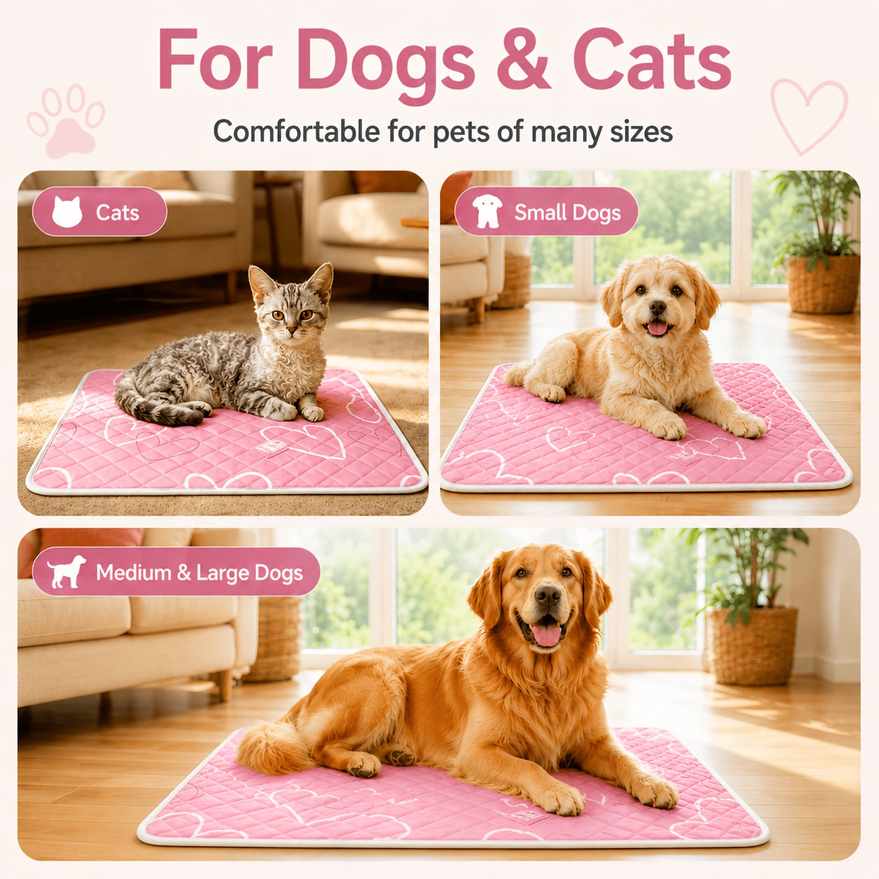 Cooling Pet Bed, Breathable Sweat Absorbing Dog or Cat Bed