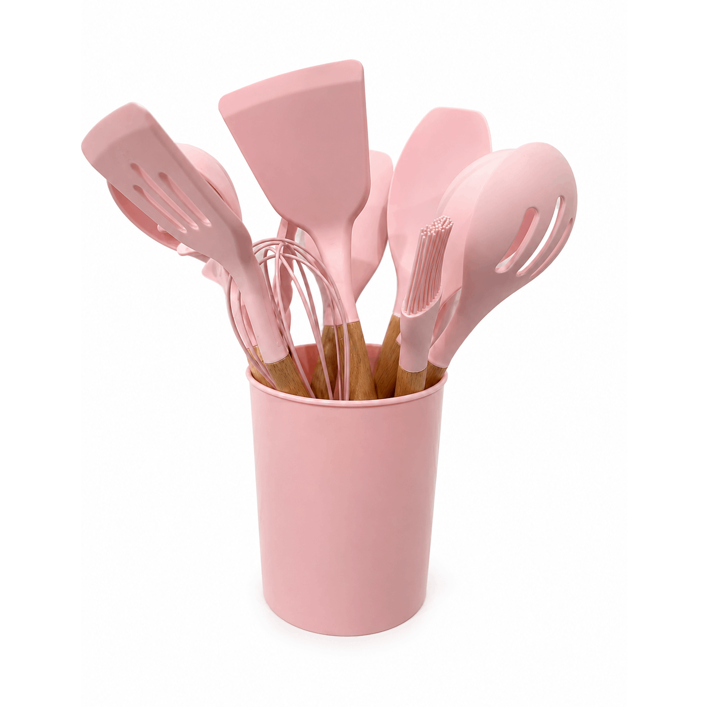 12pcs Silicone Cooking Kitchen Utensils Set with Wooden Handle