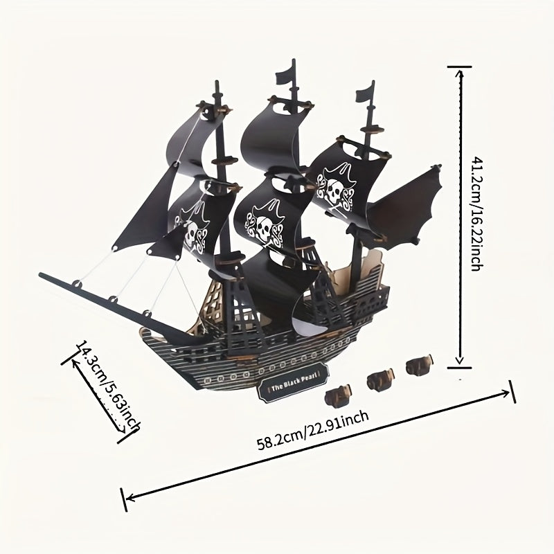 black pirate ship model kit