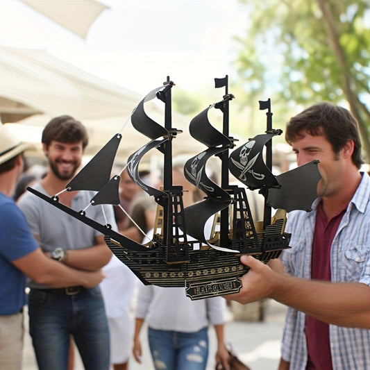 black pirate ship model kit