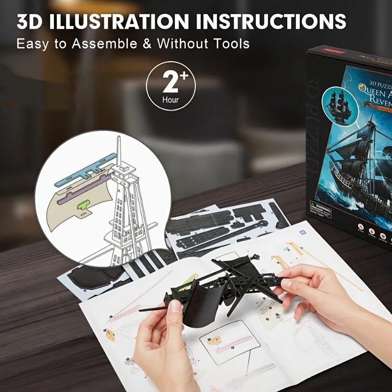 black pirate ship model kit