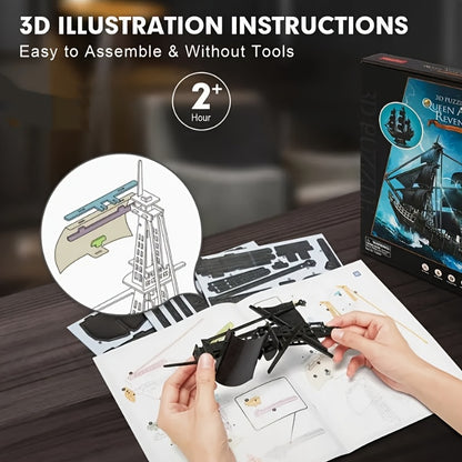 black pirate ship model kit