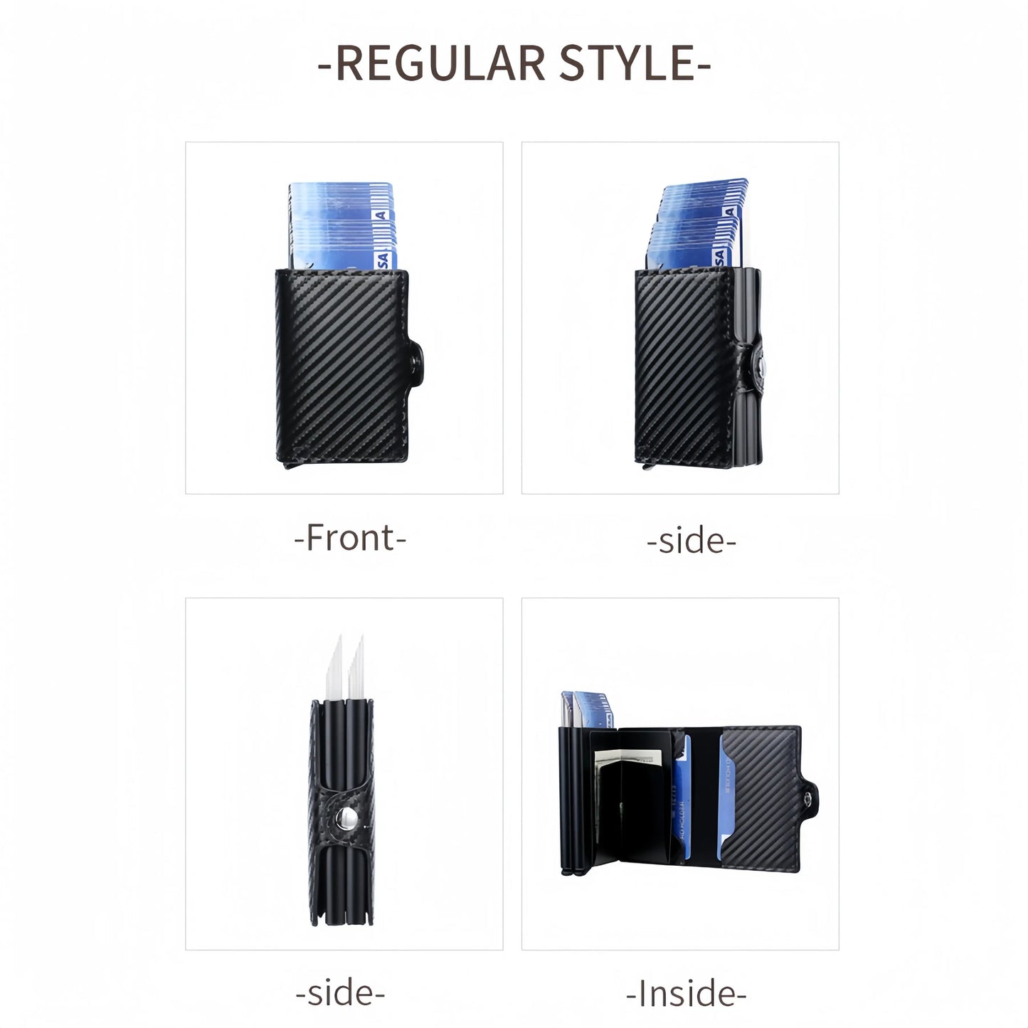Automatic Pop-Up Credit Carbon Fiber Wallet