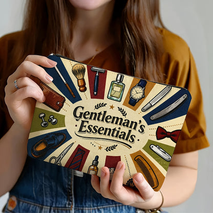 1pc Gentleman Theme Double-Sided Printed Toiletry Bag