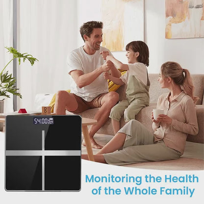 Large Capacity Digital Bathroom Scale with Tempered Glass Platform