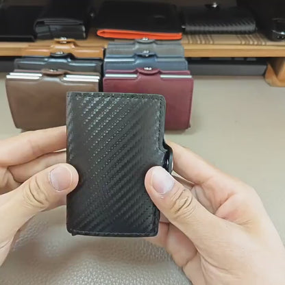 Automatic Pop-Up Credit Carbon Fiber Wallet