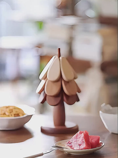 Christmas Tree Trivet Set -Maple, Cherry, and Ebony woods