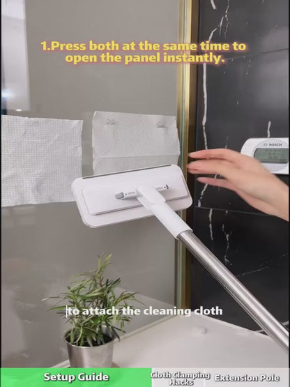 Japanese Style Flat Mop System with One-Click Cloth Changing