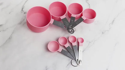 8pcs Stainless Steel Measuring Cup And Spoon Set with Handles