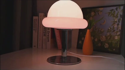 Modern Orange Glass Mushroom Lamp – Retro Bedside Light, Unique Gift, Home Office Decor