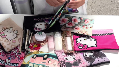 Hello Kitty Classic Pink Polka Dot Travel Cosmetic Bag