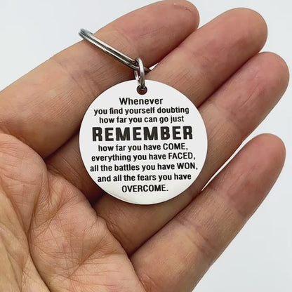 Stainless Steel Keychain | Inspirational Quote