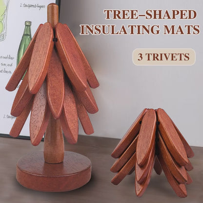 Handcrafted Wooden Trivet Tree – 2 Wood Choices