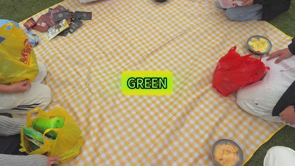 Yellow Checkered Large Outdoor Picnic Grass Blanket
