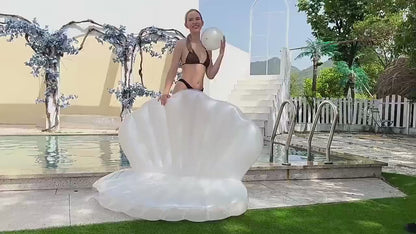 Inflatable Pearl Shell Float Lounger for Adults