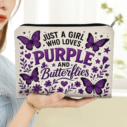 1pc Purple Makeup Bag, 8.66in*5.9in