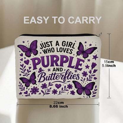 1pc Purple Makeup Bag, 8.66in*5.9in
