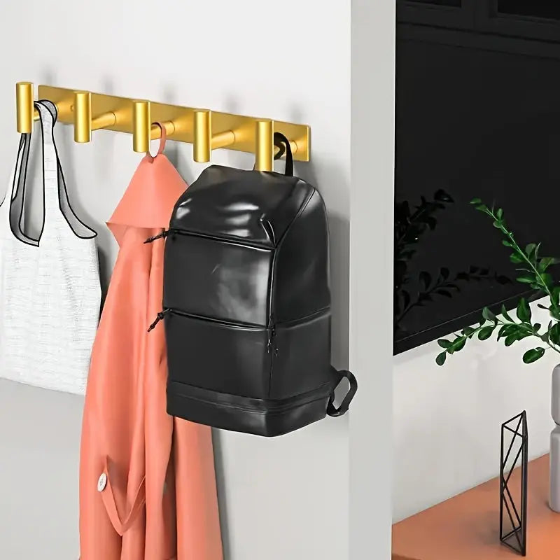 Wall-Mounted Coat Rack with T-Shaped Hooks