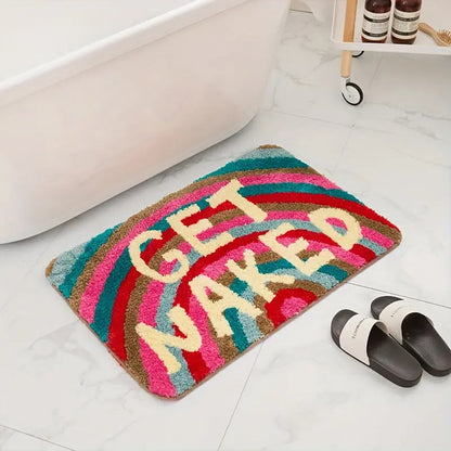 Adorable Rainbow-Patterned Bath Mat