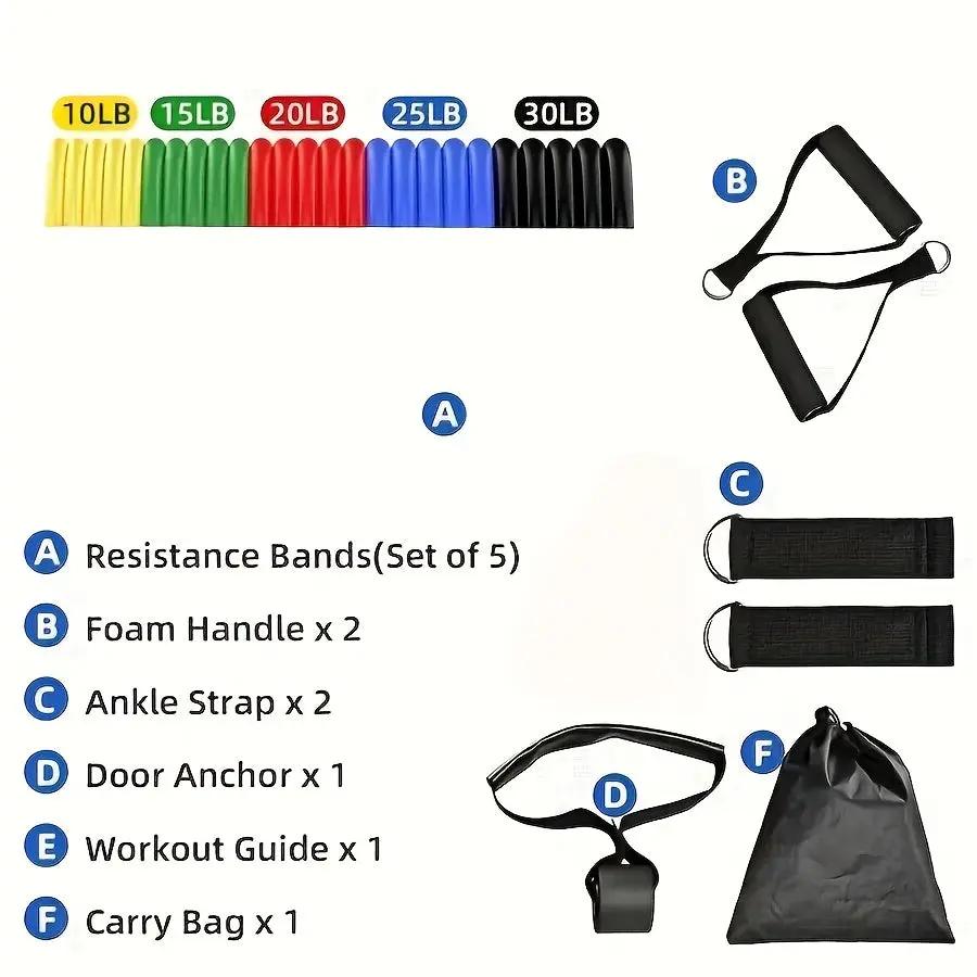 11 pcs Resistance Band Set Our3Designs