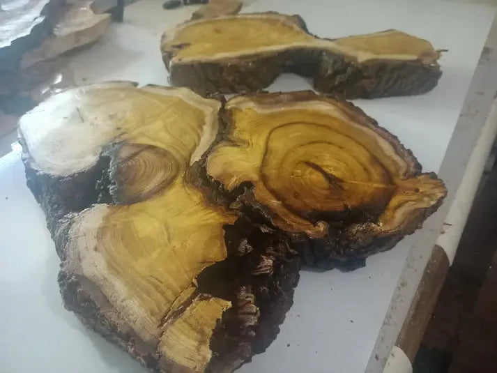 Live Edge Mulberry Wood Slab Set 2 Pcs - Our3Designs