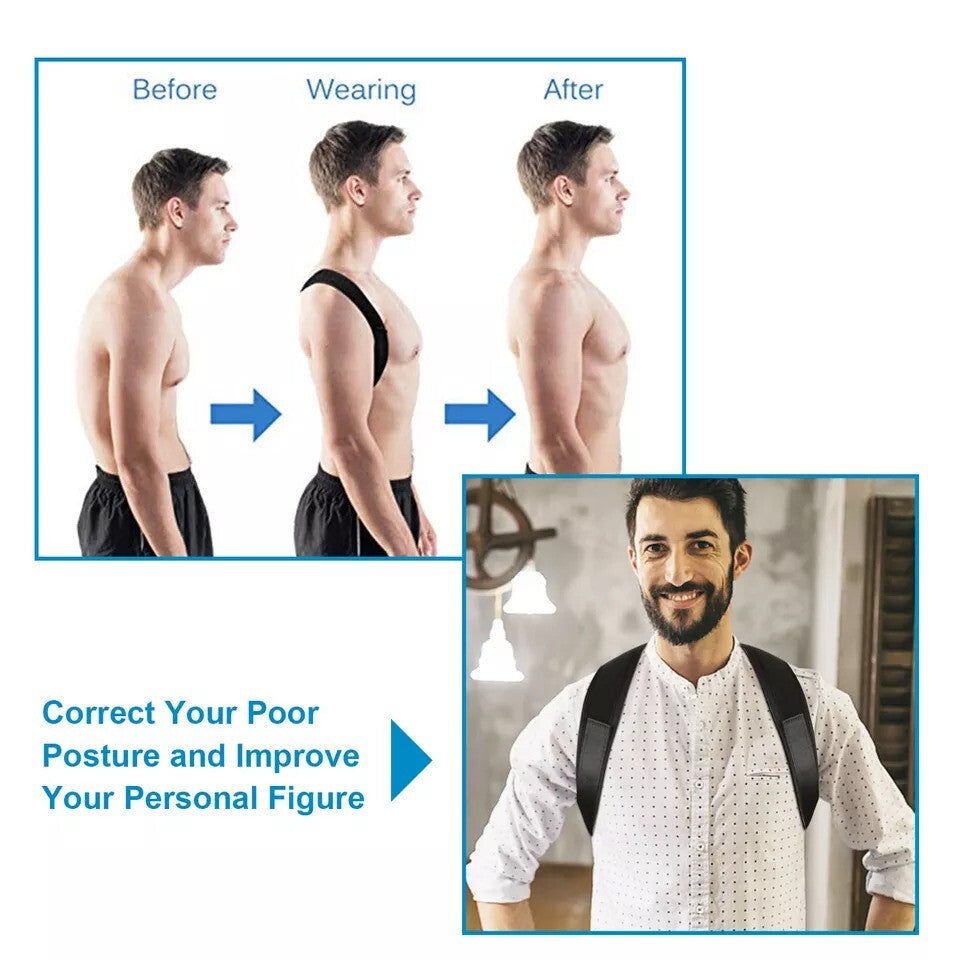 Adjustable Posture Corrector Back Shoulder Support Correct Brace Belt Men Women