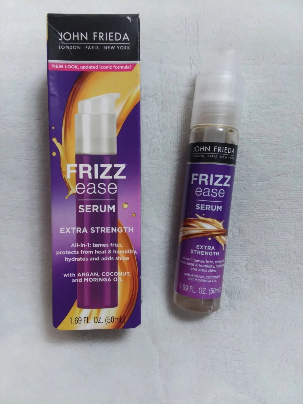 Frizz Ease Serum Extra Strength 1.69 oz with Argan & Coconut Oil NEW AK